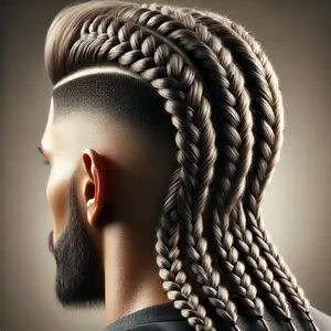 long hair taper fade with braids