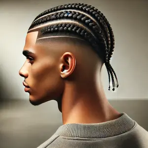 low taper fade braids