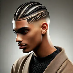 mid taper fade braids