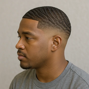 a man with bald taper fade waves