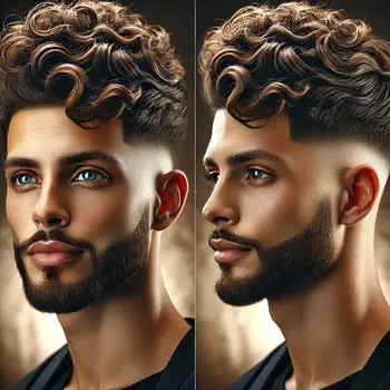 wavy perm taper fade haircut