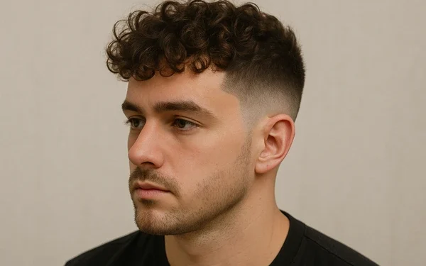 loose perm taper fade haircut