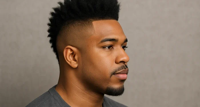 black taper mohawk fade