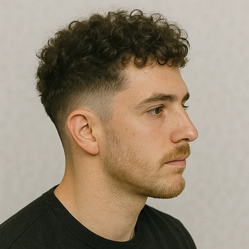 Fohawk Taper Fade Curly Hair