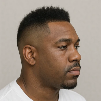 Low Mohawk Taper Fade Black Male