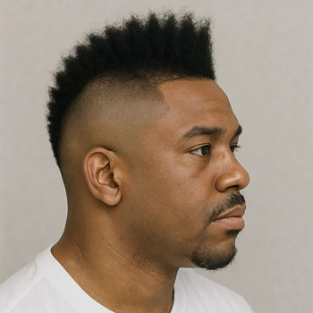 mid mohawk taper fade for Black males