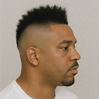 Skin Tight Taper Fade Black Male Mohawk