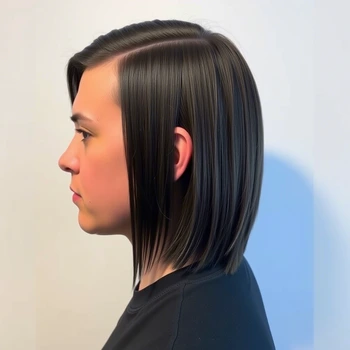 straigh hair taper fade mullet
