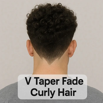 V taper fade curly hair