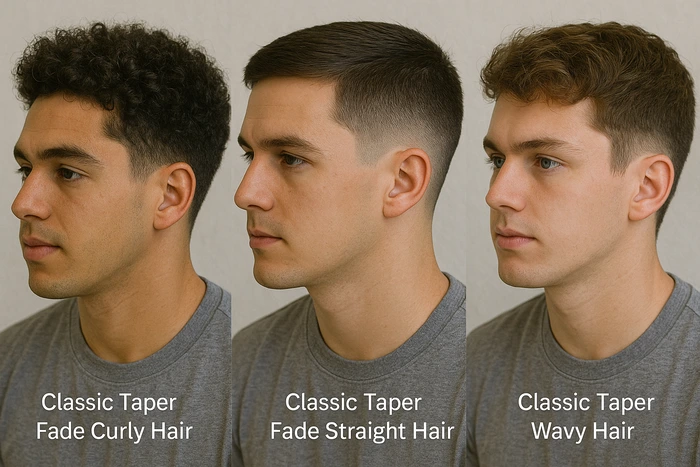 classic taper fade for curly, straight and wavy hair