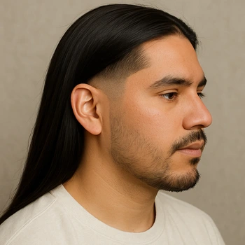 hispanic long hair taper fade straight hair