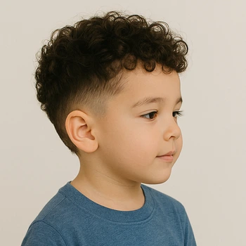 littleboy taper fade curly hair