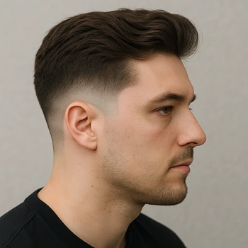 Low Taper Fade Long Hair on Top
