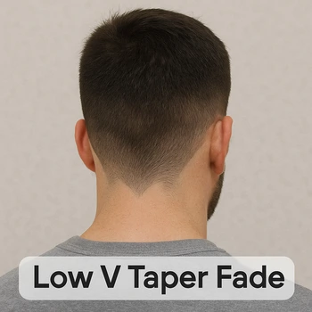low V taper fade