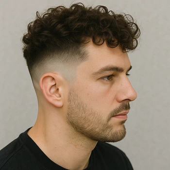 Taper Fade Long Top Curly Hair
