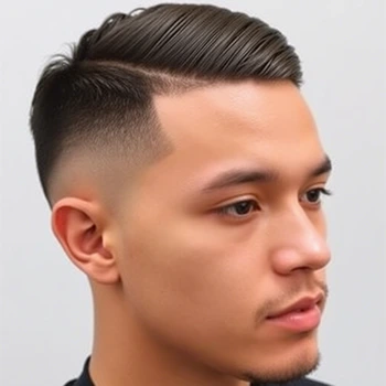 Burst Taper Fade Straight Hair