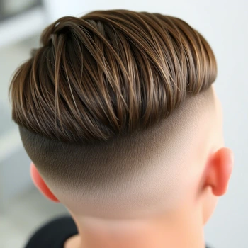 Low Taper Fade Straight Hair with Textured Fringe