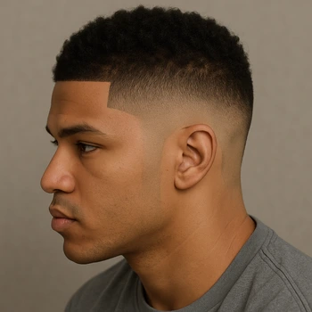 mid taper fade with line up