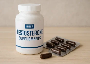 a bottle of testosterone supplements
