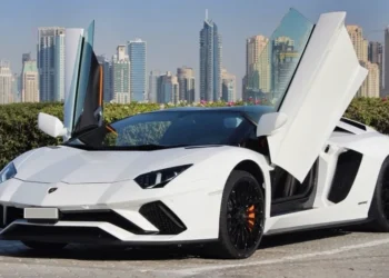 white lamborghini in abu dhabi
