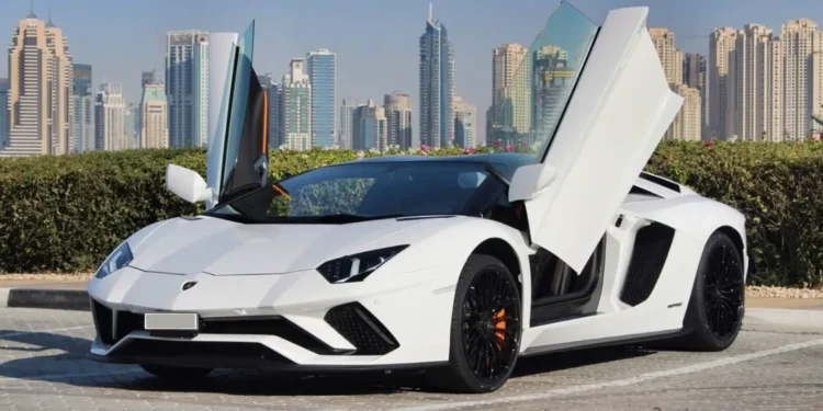 white lamborghini in abu dhabi