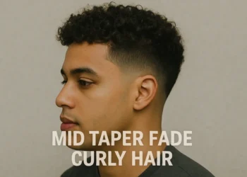 a man having Mid Taper Fade Curly Hair