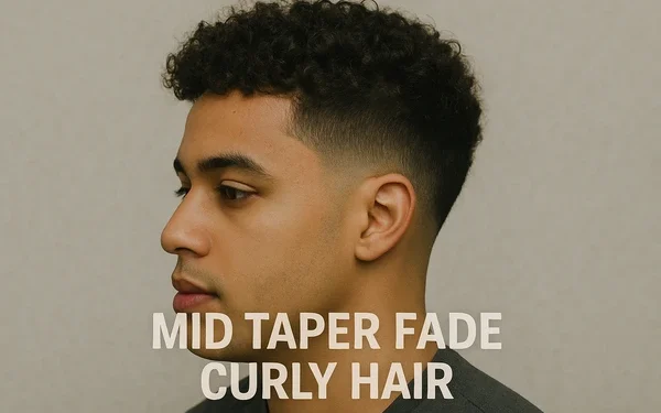 a man having Mid Taper Fade Curly Hair