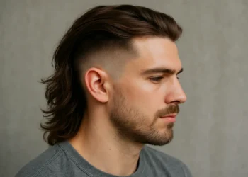 a man with taper fade long hair