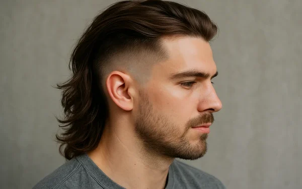 a man with taper fade long hair