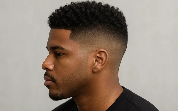 high taper fade black male