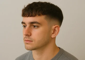 low taper fade fringe haircut