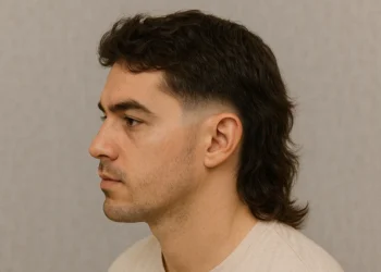 a man with low taper fade mullet haircut
