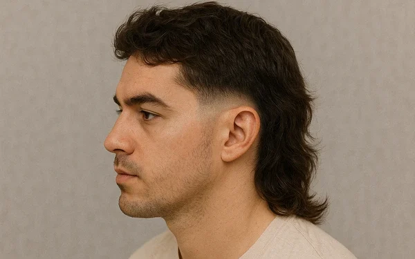 a man with low taper fade mullet haircut