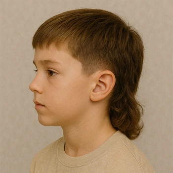 a man with low taper fade mullet kid