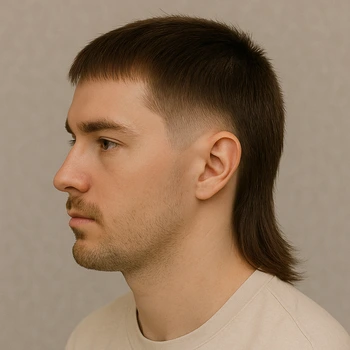 a man with low taper fade mullet straight hair