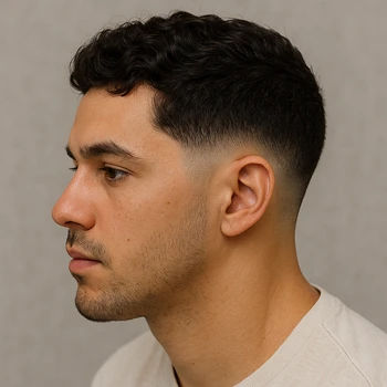 a man with Low Taper Fade Wavy Hair