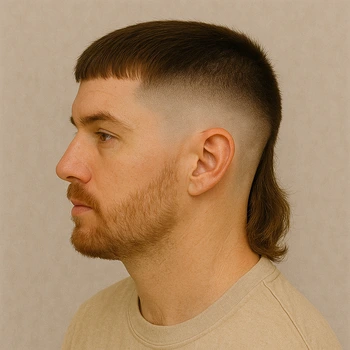 a man with low taper skin fade mullet