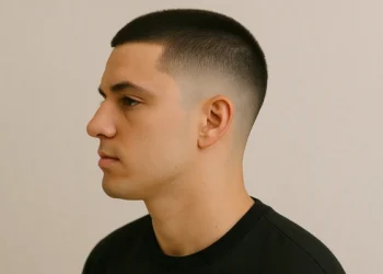 a man with mid taper fade buzz cut