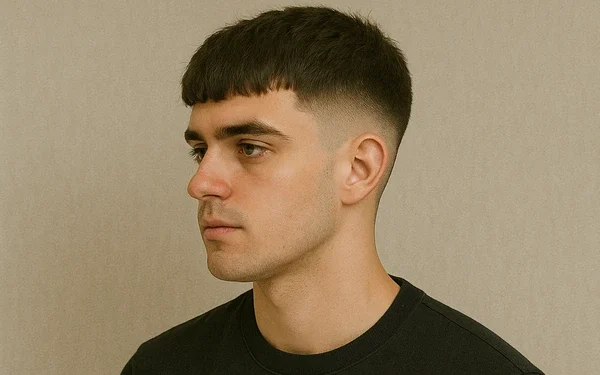mid taper fade fringe
